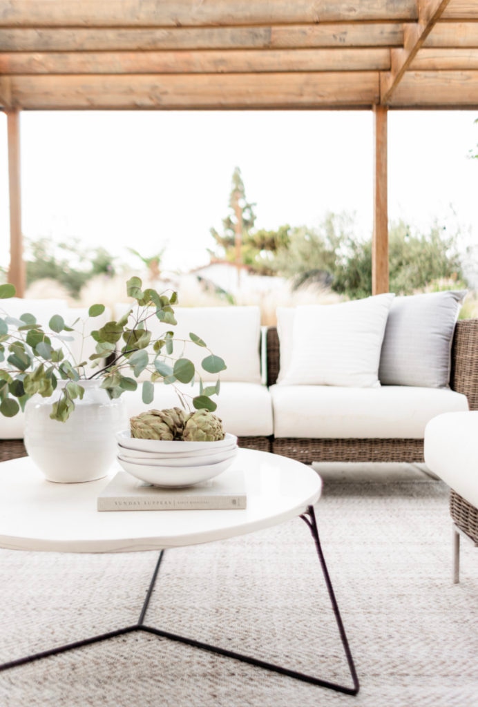 Our Backyard Patio Details - Halfway Wholeistic; Click to see backyard patio on Halfway Wholeistic! We renovated our backyard a few years ago by adding a new stucco wall, wood pergola, concrete patio and fresh landscaping! Backyard landscaping designs layout outdoor living. Backyard patio designs layout landscapes. Backyard patio ideas outdoor areas decks. Backyard patio designs layout landscapes. Patio ideas on a budget backyard wood. Patio ideas decorating back porches. Backyard patio decorating ideas back porches. 