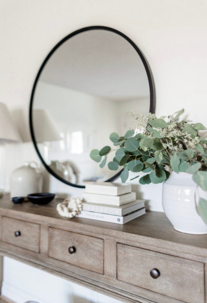Console Table Reveal - Halfway Wholeistic; Click here to see this console table reveal on Halfway Wholeistic! Console table decorating entryway luxury. Console table decorating farmhouse rustic. Console table decorating entryway modern. Console table decorating behind couch. Console table decorating with lamps. Console table decorating farmhouse mirror. Console table decorating entryway foyers. Console table decorating under tv. Console table decorating farmhouse family rooms. 