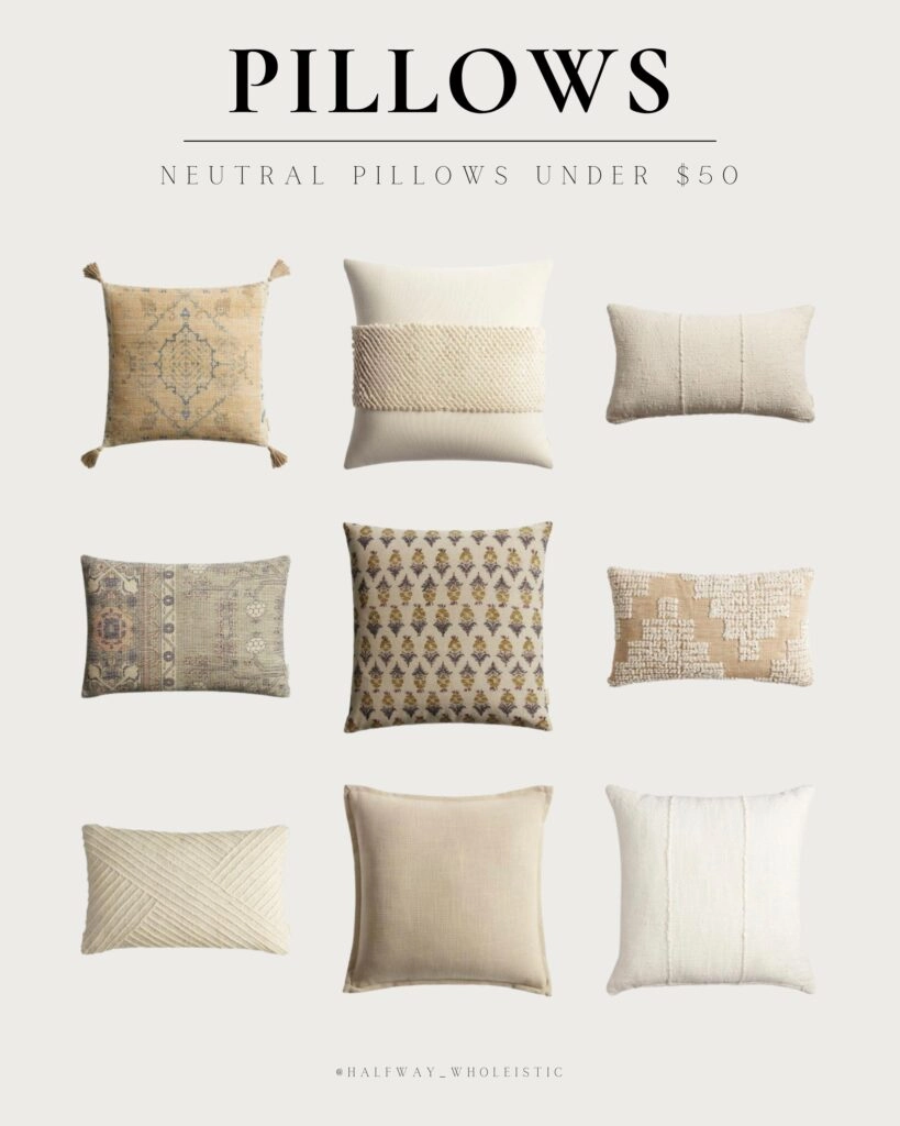 Neutral Throw Pillows Under 50 Halfway Wholeistic