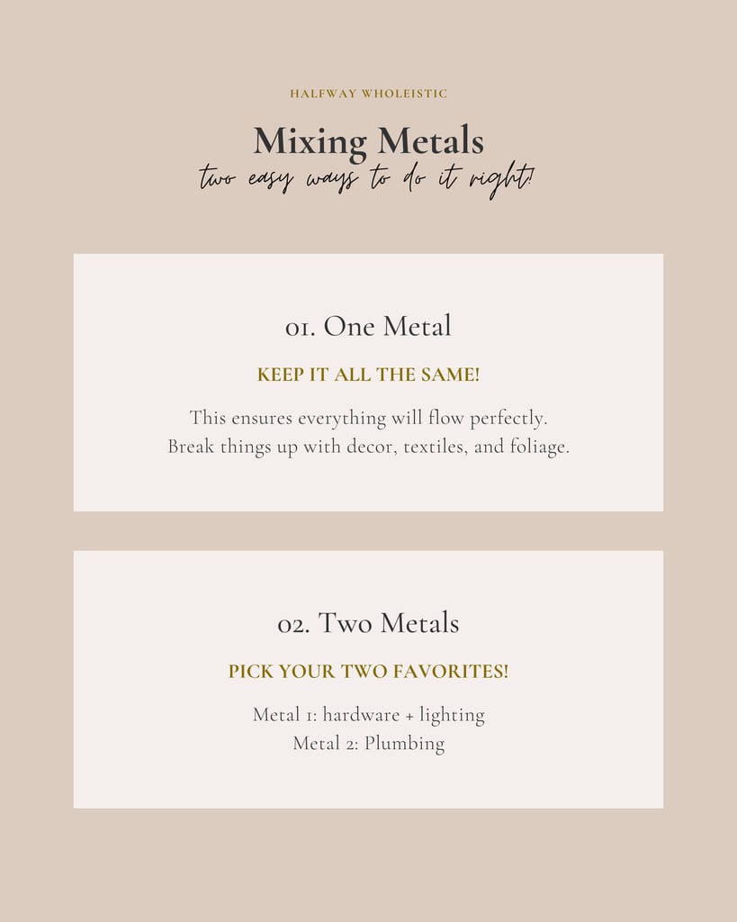 A Road Map For Mixing Metals